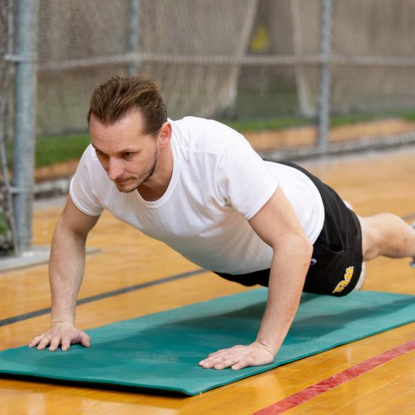A man doing a pushup