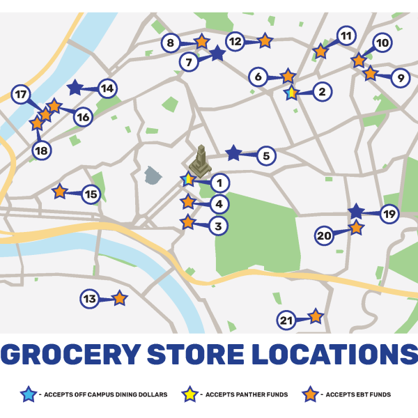 A map of grocery store locations.