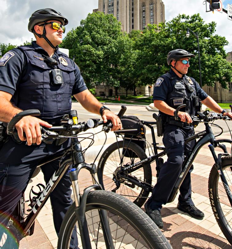 Police officers on bikes