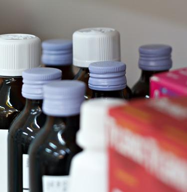 Pill bottles on counter